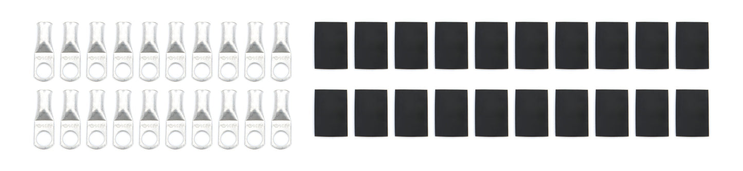 Ring Terminal 3/8in 4 Ga w/Heat Shrink 20pk QUICKCAR RACING PRODUCTS