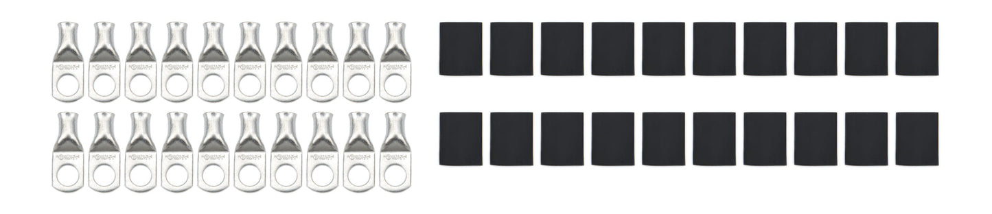 Ring Terminal 1/2in 2 Ga w/Heat Shrink 20pk QUICKCAR RACING PRODUCTS