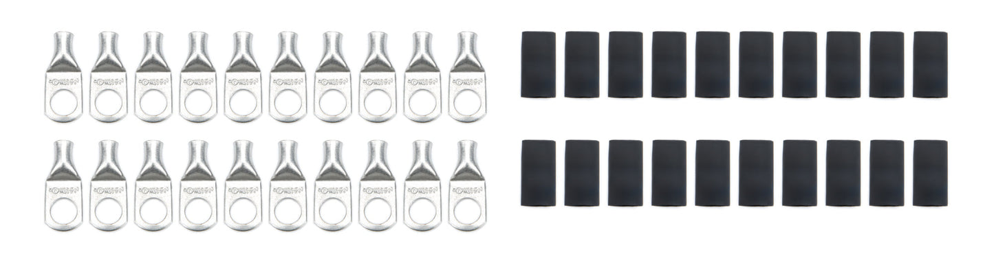 Ring Terminals 3/8in 6 Ga w/Heat Shrink 20pk QUICKCAR RACING PRODUCTS