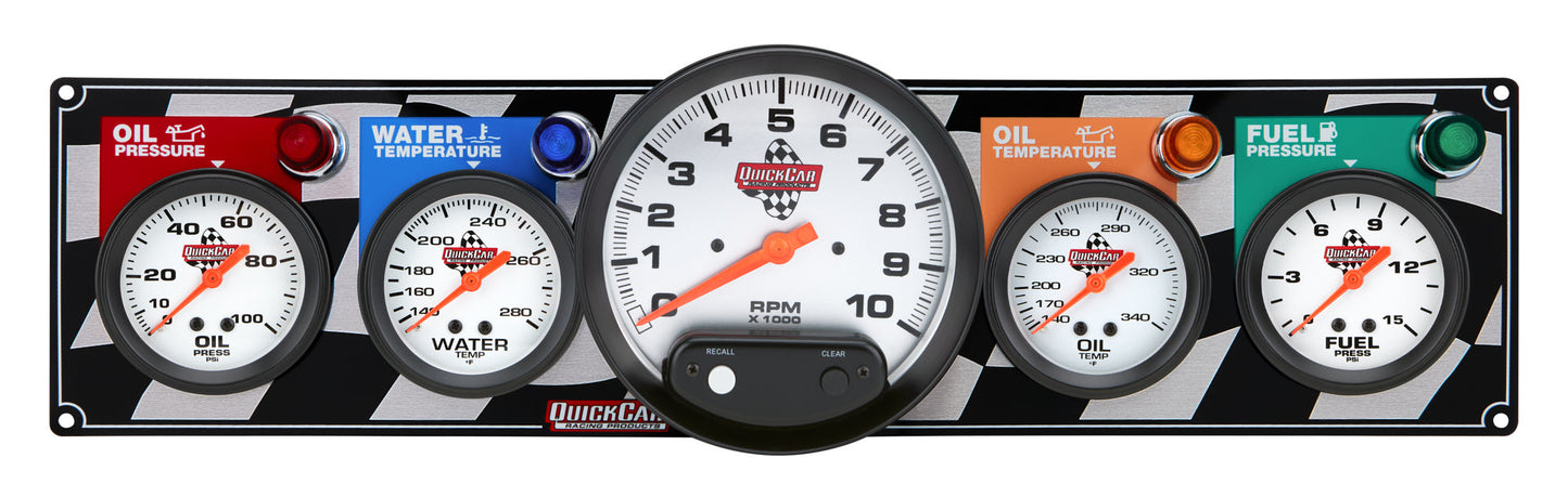 4 Gauge Panel W/ 5in Tach QUICKCAR RACING PRODUCTS