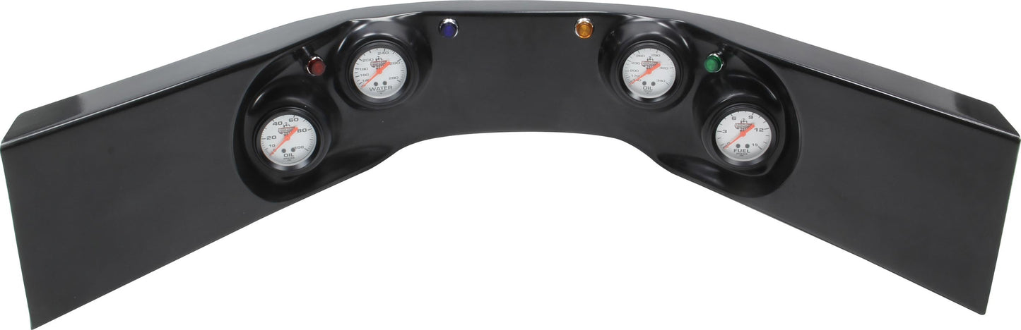 4-Gauge Molded Dash OP/ WT/OT/FP Black QUICKCAR RACING PRODUCTS