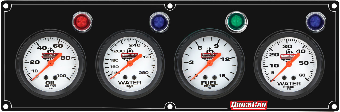 4 Gauge Panel OP/WT/FP15/WP Black QUICKCAR RACING PRODUCTS