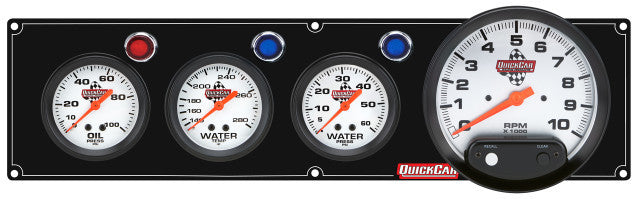 3-1 Gauge Panel OP/WT/WP Black QUICKCAR RACING PRODUCTS