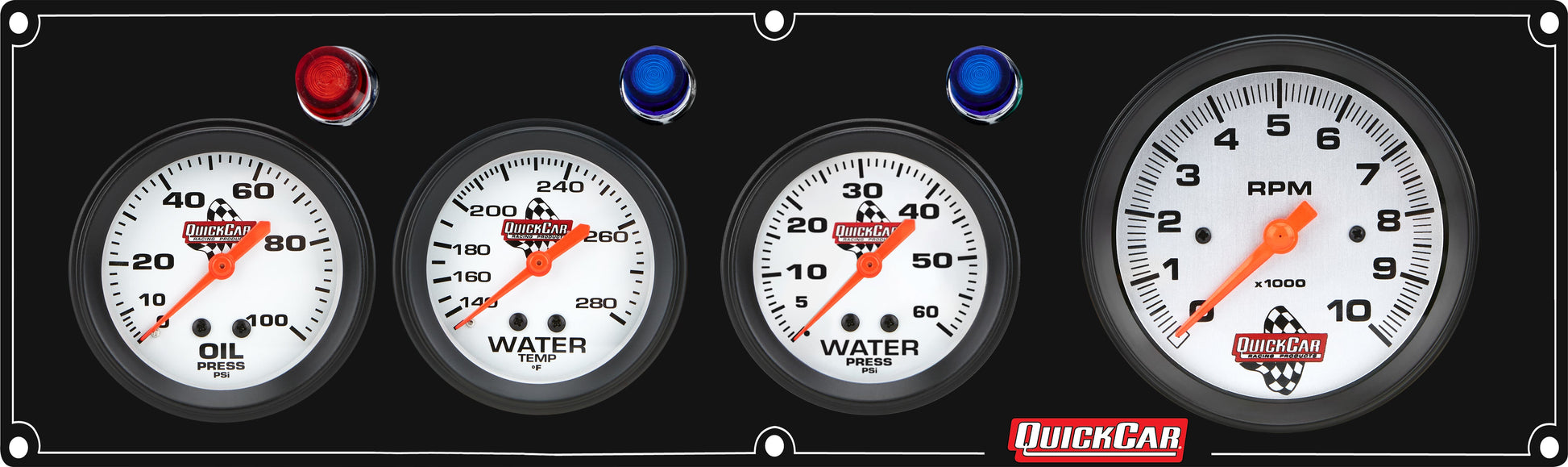 3-1 Gauge Panel OP/WT/WP Black QUICKCAR RACING PRODUCTS
