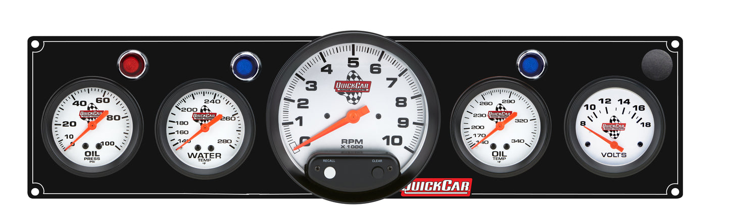 4-1 Gauge Panel OP/WT/OT/VT Black QUICKCAR RACING PRODUCTS