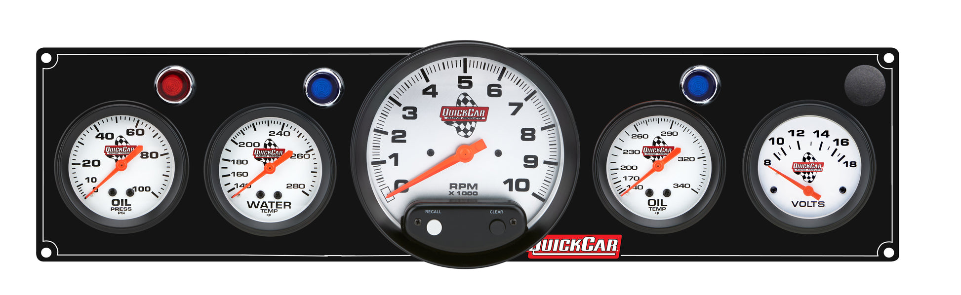4-1 Gauge Panel OP/WT/OT/VT Black QUICKCAR RACING PRODUCTS