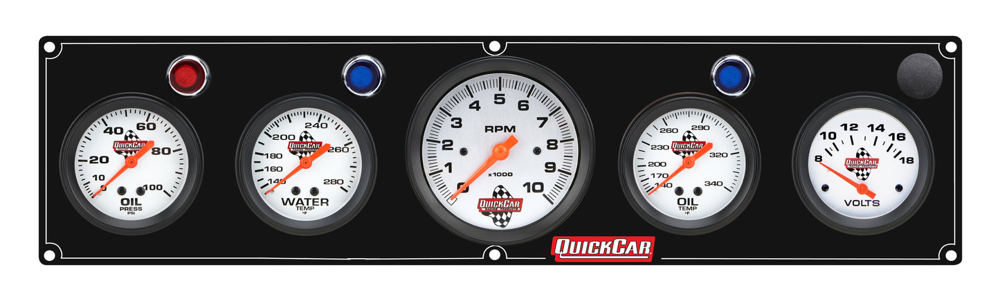 4-1 Gauge Panel OP/WT/OT/VT Black QUICKCAR RACING PRODUCTS