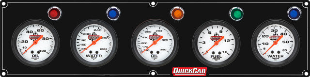 5 Gauge Panel OP/WT/OT/FP15/WP Black QUICKCAR RACING PRODUCTS