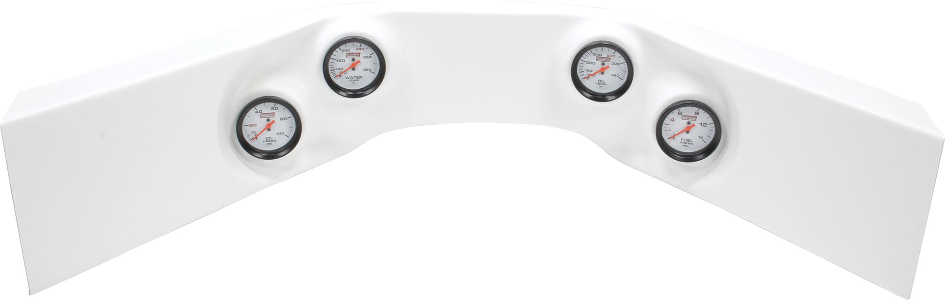 Extreme 4-Gauge Molded Dash OP/WT/OT/FP White QUICKCAR RACING PRODUCTS