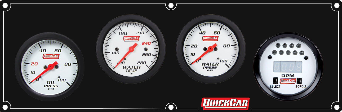 Extreme 3-1 Panel w/Tach OP/WT/WP Black QUICKCAR RACING PRODUCTS