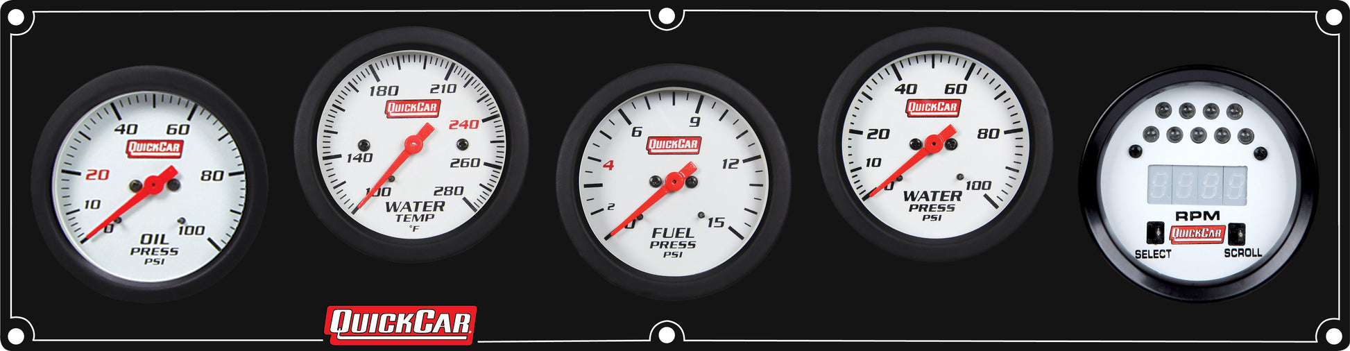 Extreme 4-1 Panel w/Tach OP/WT/FP15/WP Black QUICKCAR RACING PRODUCTS