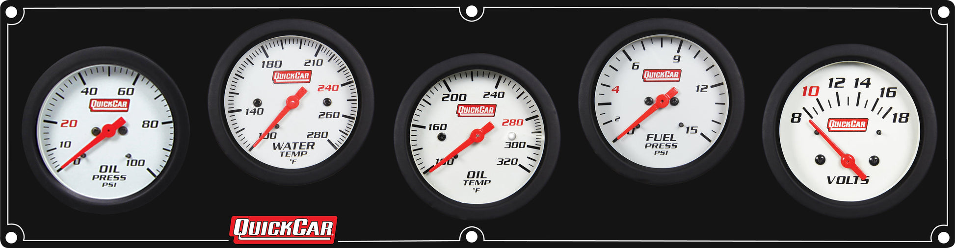 Extreme 5 Panel w/Tach OP/WT/OT/FP15/VT Black QUICKCAR RACING PRODUCTS