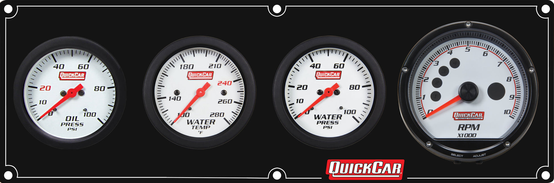 Extreme 3-1 Panel w/Tach OP/WT/WP Black QUICKCAR RACING PRODUCTS