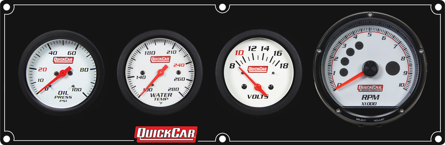 Extreme 3-1 Panel w/Tach OP/WT/VT Black QUICKCAR RACING PRODUCTS