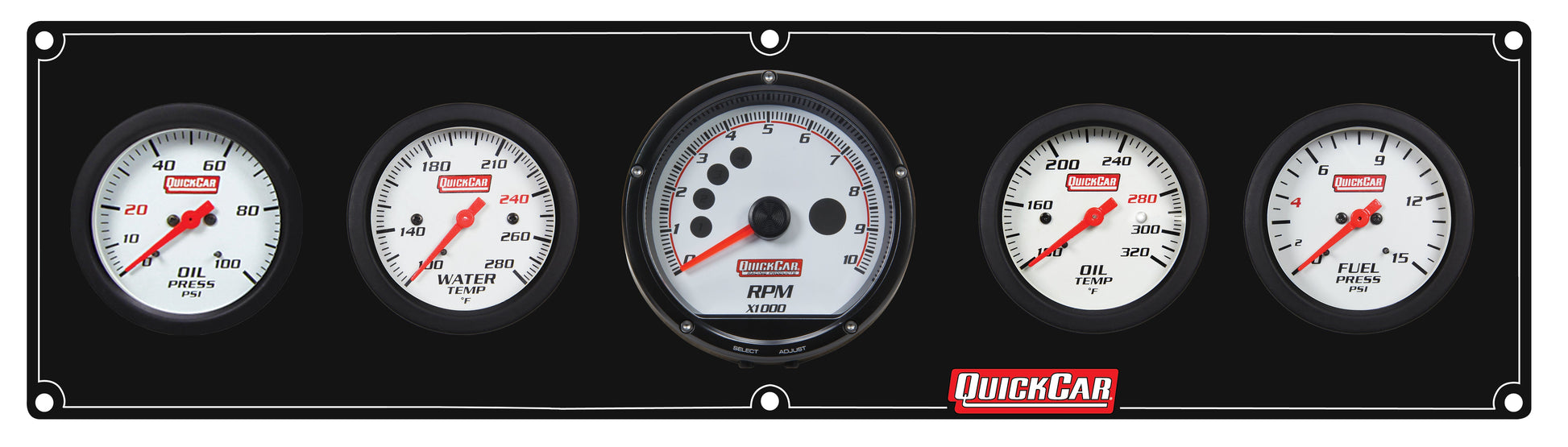 Extreme 4-1 Panel w/Tach OP/WT/OT/FP15 Black QUICKCAR RACING PRODUCTS