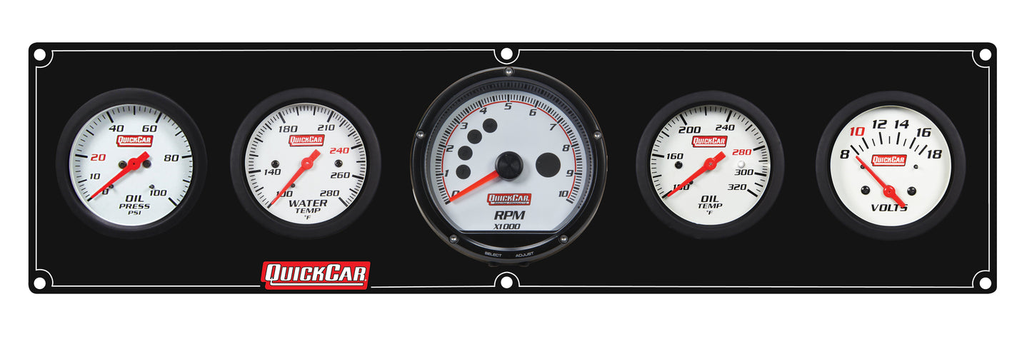 Extreme 4-1 Panel w/Tach OP/WT/OT/VT Black QUICKCAR RACING PRODUCTS
