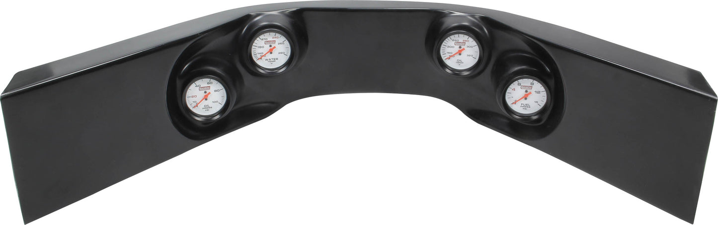 Extreme 4-Gauge Molded Dash OP/WT/OT/FP Black QUICKCAR RACING PRODUCTS