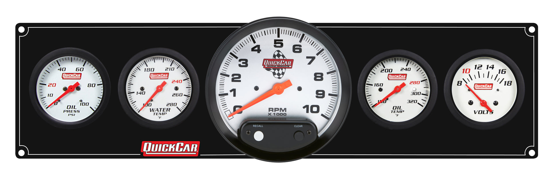 Extreme 4-1 Panel w/Tach OP/WT/OT/VT Black QUICKCAR RACING PRODUCTS