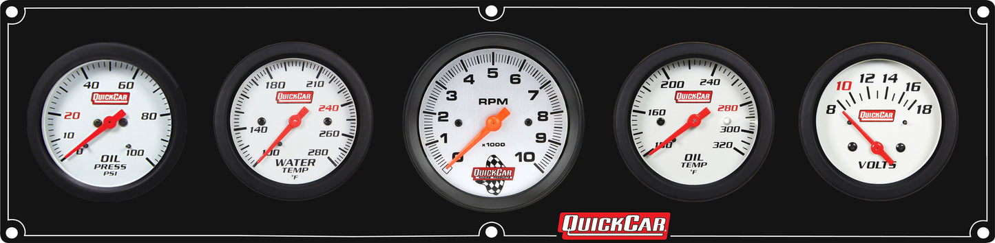 Extreme 4-1 Panel w/Tach OP/WT/OT/VT Black QUICKCAR RACING PRODUCTS