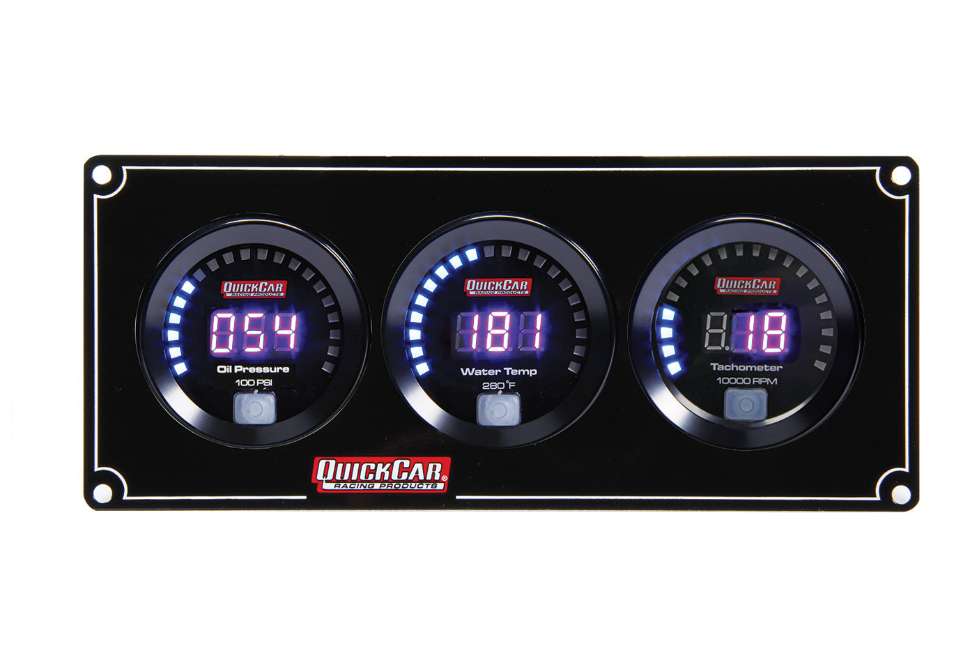 Digital 2-1 Gauge Panel OP/WT w/Tach QUICKCAR RACING PRODUCTS