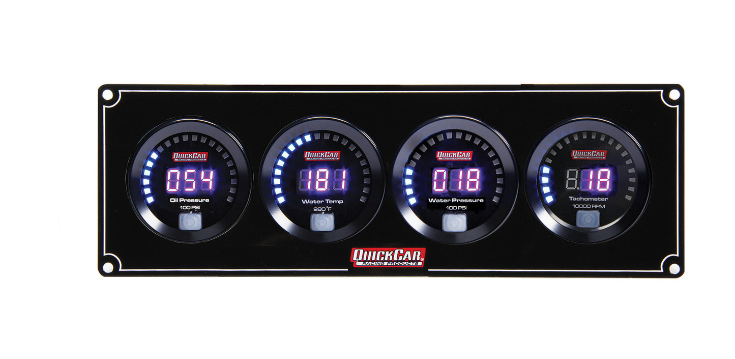 Digital 3-1 Gauge Panel OP/WT/WP w/Tach QUICKCAR RACING PRODUCTS