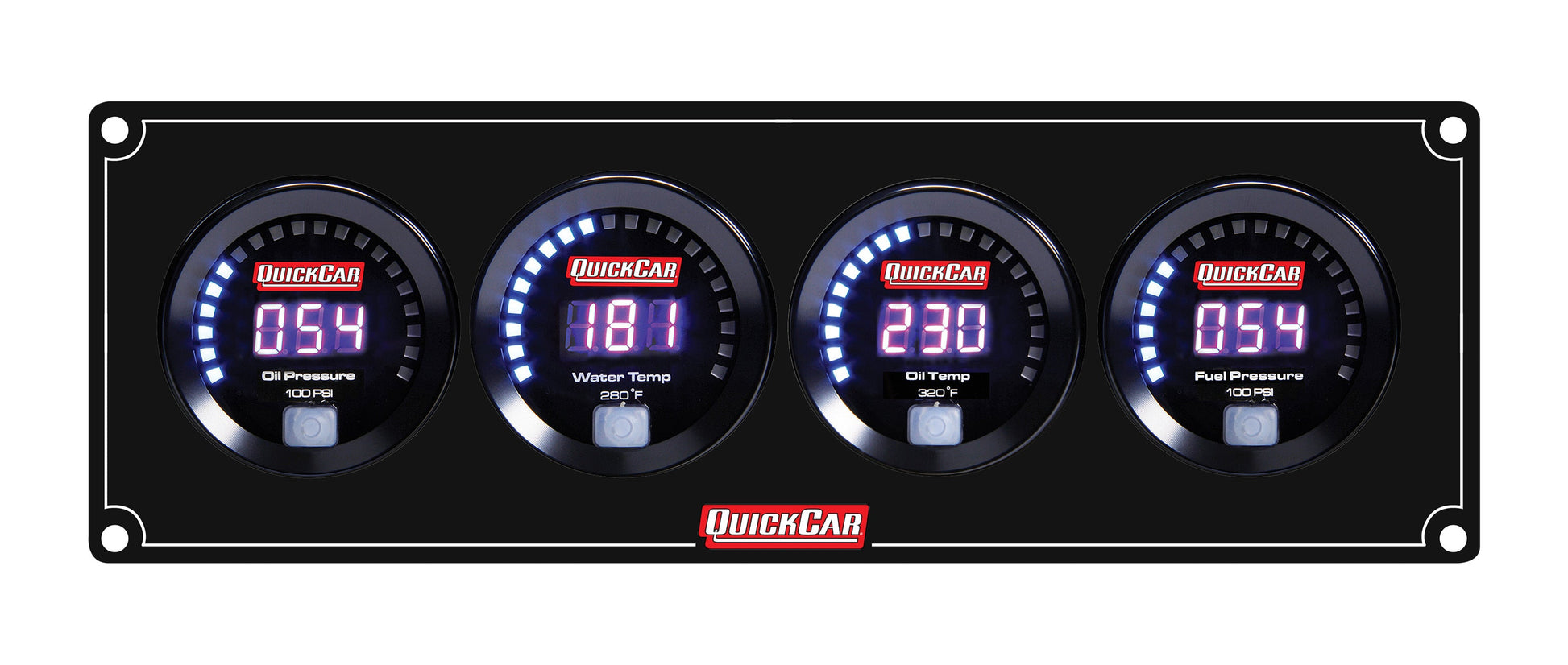 Digital 4 Gauge Panel OP/WT/OT/FP100 QUICKCAR RACING PRODUCTS