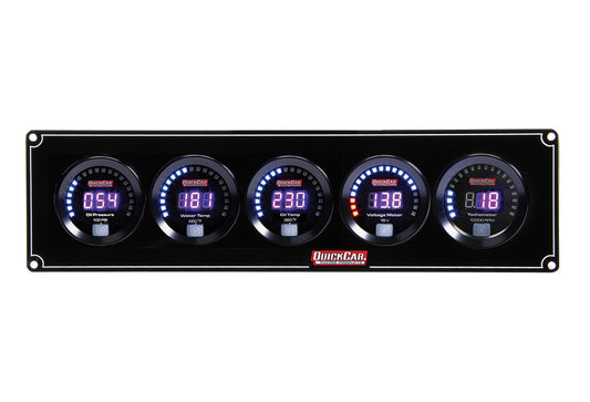Digital 4-1 Gauge Panel OP/WT/OT/Volt w/Tach QUICKCAR RACING PRODUCTS