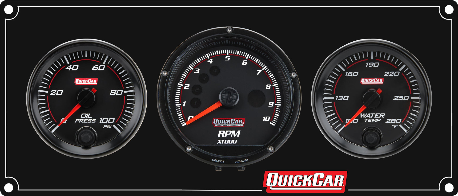 Redline 2-1 Gauge Panel OP/WT w/Recall Tach QUICKCAR RACING PRODUCTS