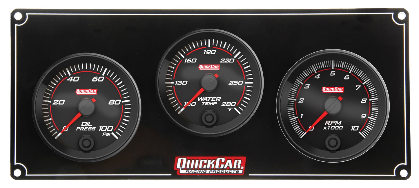Redline 2-1 Gauge Panel OP/WT w/Recall Tach QUICKCAR RACING PRODUCTS