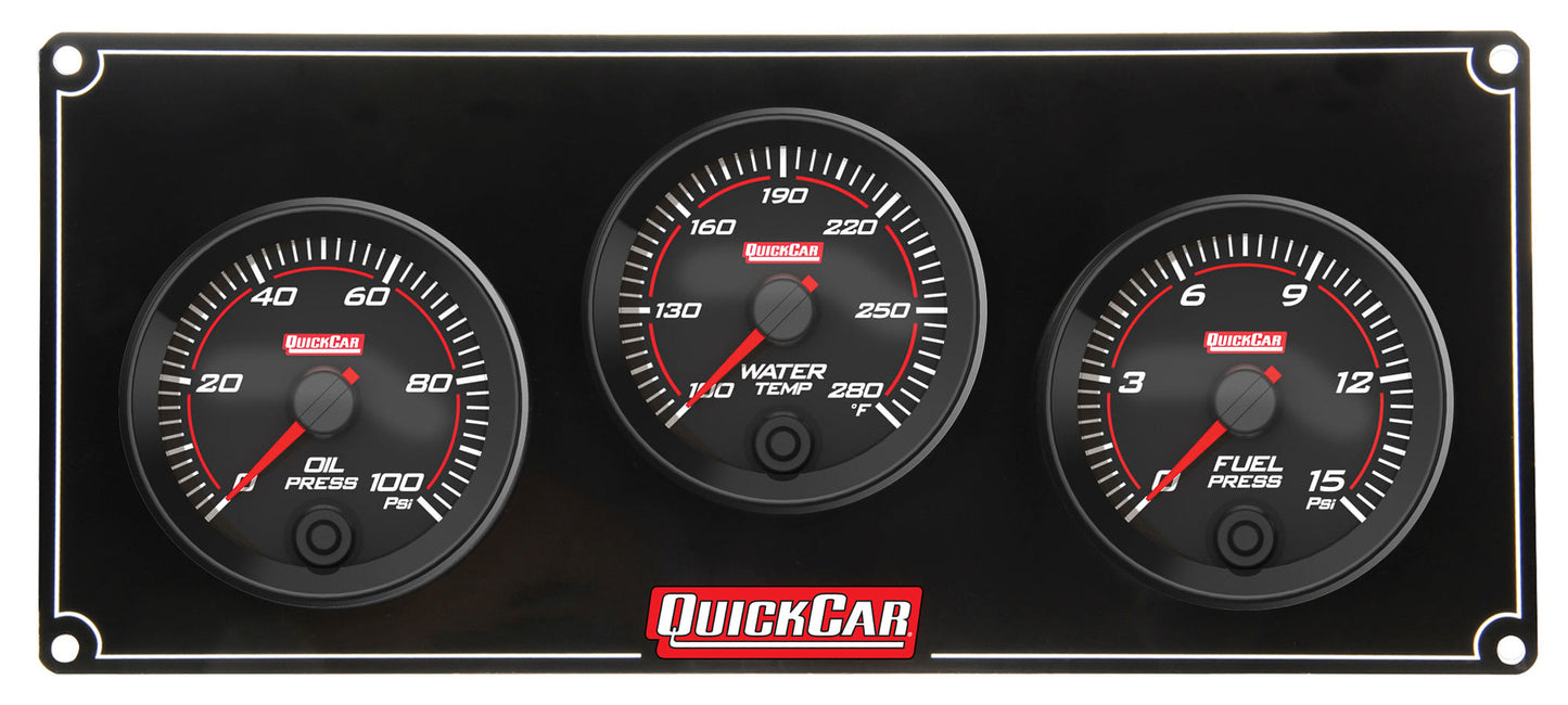 Redline 3 Gauge Panel OP/WT/FP QUICKCAR RACING PRODUCTS