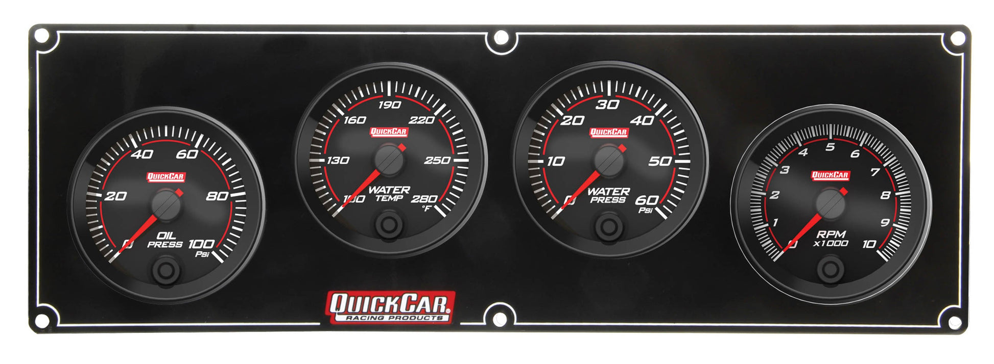Redline 3-1 Gauge Panel OP/WT/WP w/2-5/8in Tach QUICKCAR RACING PRODUCTS