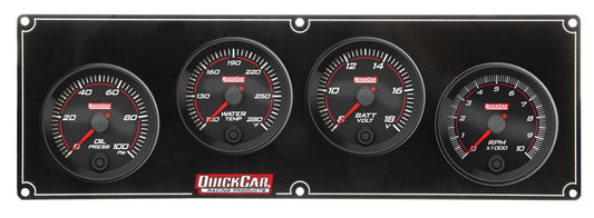 Redline 3-1 Gauge Panel OP/WT/Volt w/2-5/8in Tac QUICKCAR RACING PRODUCTS