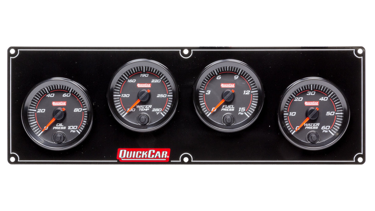 Redline 4 Gauge Panel OP/WT/FP/WP QUICKCAR RACING PRODUCTS