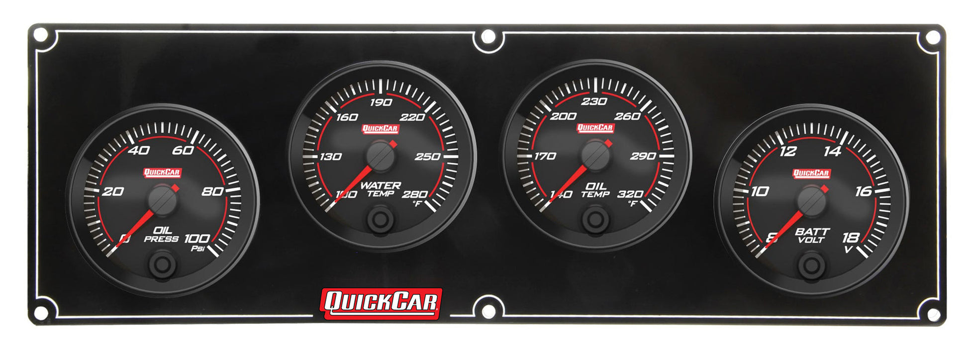 Redline 4 Gauge Panel OP/WT/OT/Volt QUICKCAR RACING PRODUCTS
