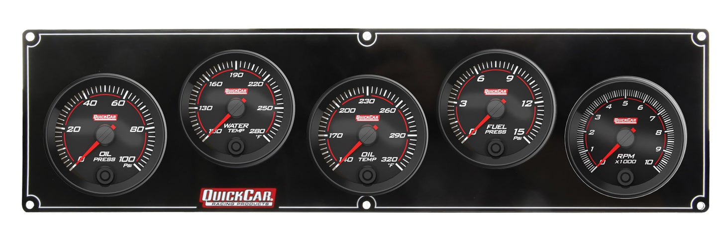 Redline 4-1 Gauge Panel OP/WT/OT/FP w/2-5/8 Tach QUICKCAR RACING PRODUCTS