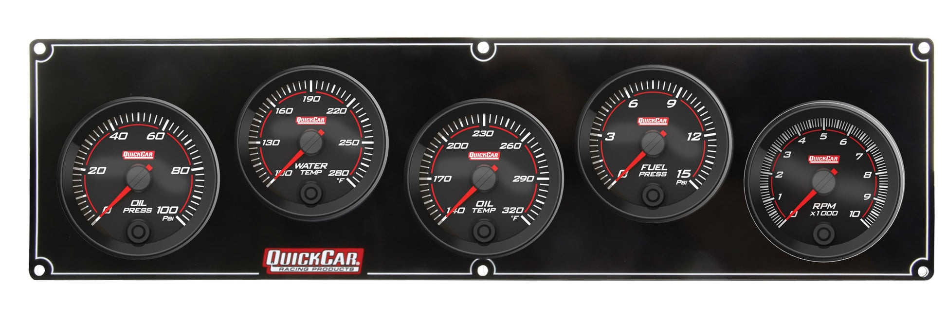 Redline 4-1 Gauge Panel OP/WT/OT/FP w/2-5/8 Tach QUICKCAR RACING PRODUCTS