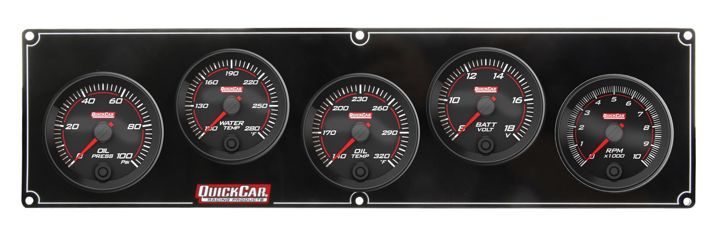 Redline 4-1 Gauge Panel OP/WT/OT/Volt w/2-5/8 Ta QUICKCAR RACING PRODUCTS