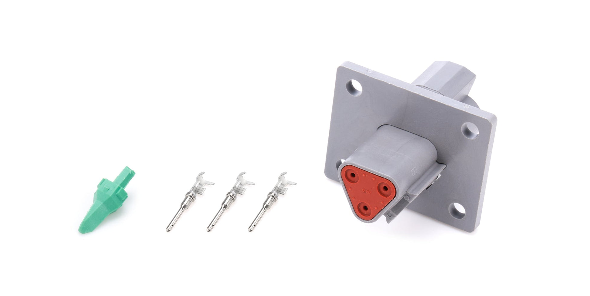 Plug Deutsch 3 Pin Receptacle w/Flange QUICKCAR RACING PRODUCTS
