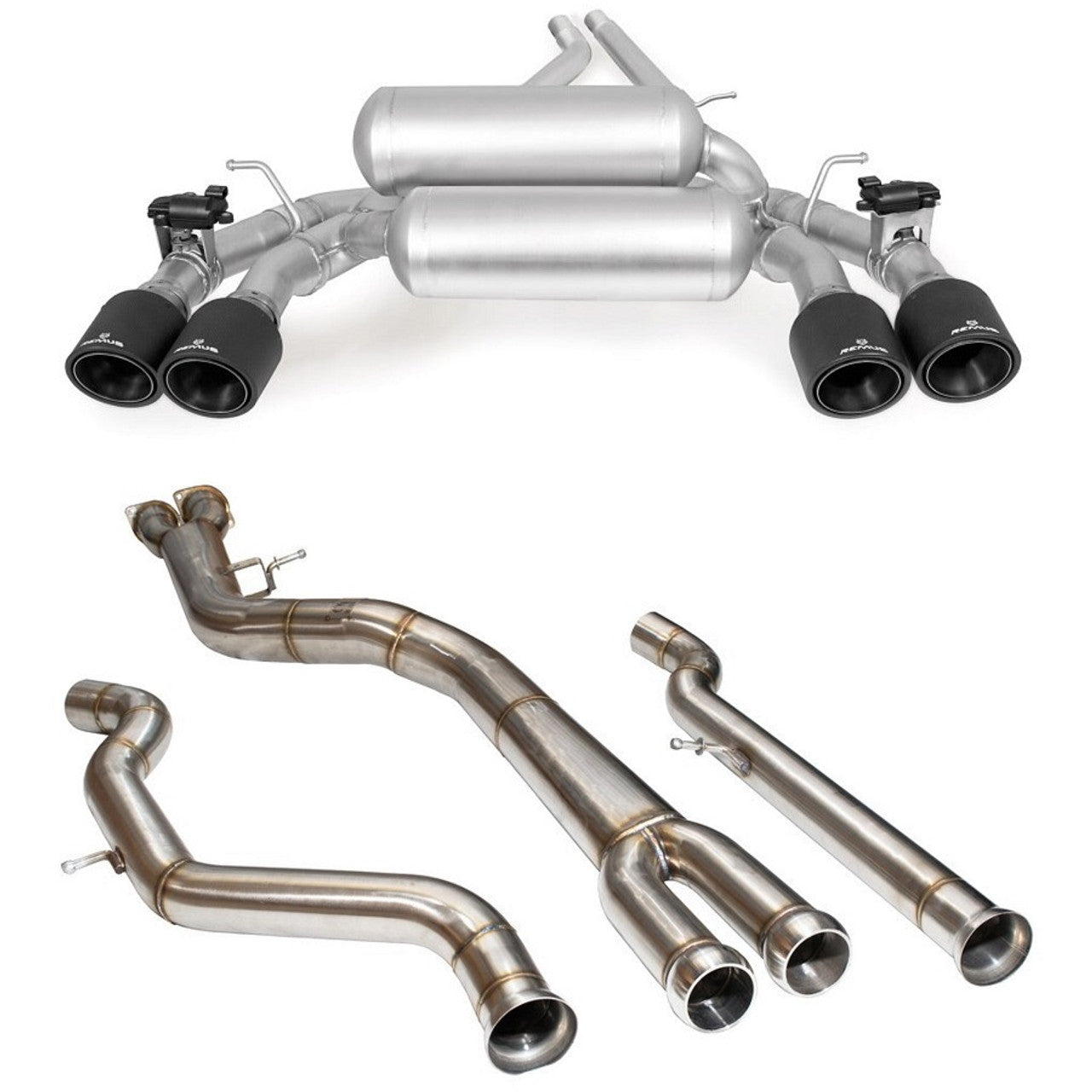 Remus 2016 Porsche Boxster 718 (982 w/o Sport Exhaust) Axle Back Exhaust w/Carbon Tail Pipe Set