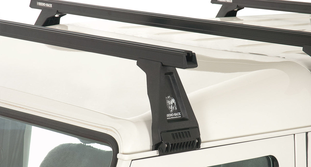 Rhino-Rack 93-94 Land Rover Defender 4 Door 4WD SUV Heavy Duty RL210 2 Bar Roof Rack - Black
