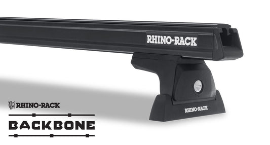 Rhino-Rack 07-18 Jeep Wrangler 4 Door SUV Heavy Duty RLT600 3 Bar Backbone Roof Rack - Black