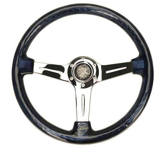 NRG Innovations 350mm Matsuri Acrylic Steering Wheel - Acrylic - Clear Acrylic - Neo Chrome Spokes – RST-027CH-SM