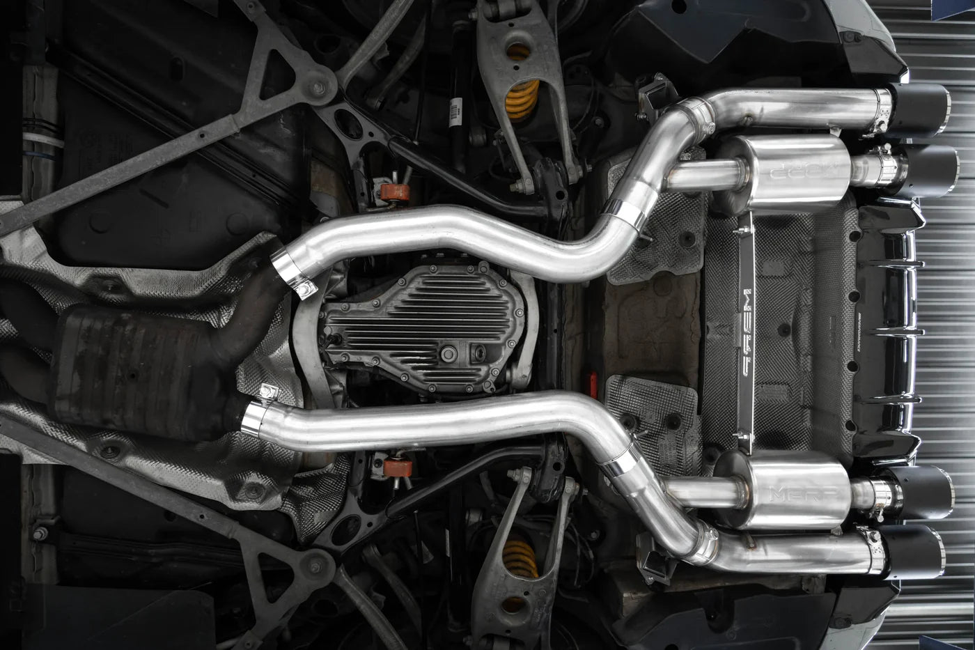 MBRP S45023CF 3" ARMOR Pro Resonator-Back Exhaust – Active Profile | 2019–2021 BMW M2 Competition