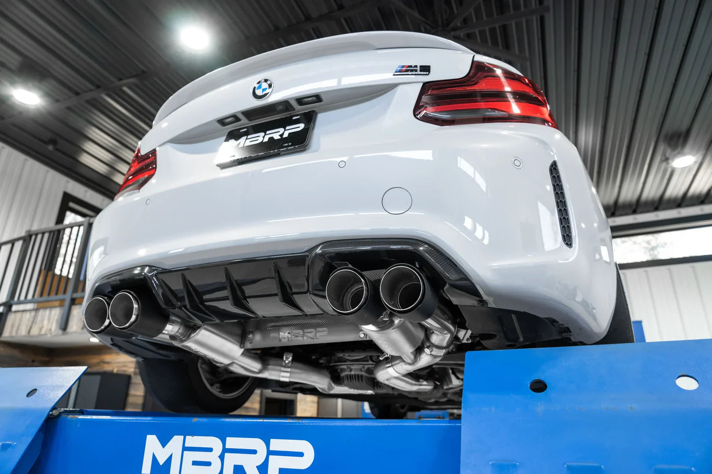 MBRP S45023CF 3" ARMOR Pro Resonator-Back Exhaust – Active Profile | 2019–2021 BMW M2 Competition
