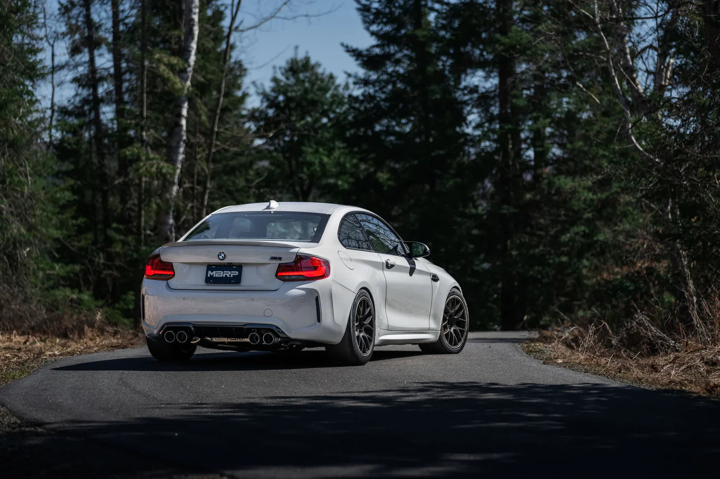 MBRP S45023CF 3" ARMOR Pro Resonator-Back Exhaust – Active Profile | 2019–2021 BMW M2 Competition