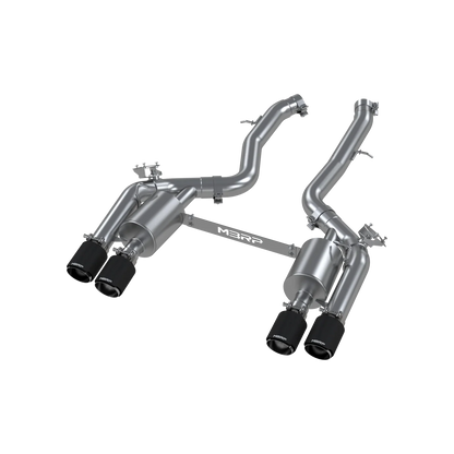 MBRP S45023CF 3" ARMOR Pro Resonator-Back Exhaust – Active Profile | 2019–2021 BMW M2 Competition
