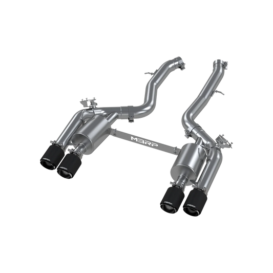 MBRP S45023CF 3" ARMOR Pro Resonator-Back Exhaust – Active Profile | 2019–2021 BMW M2 Competition