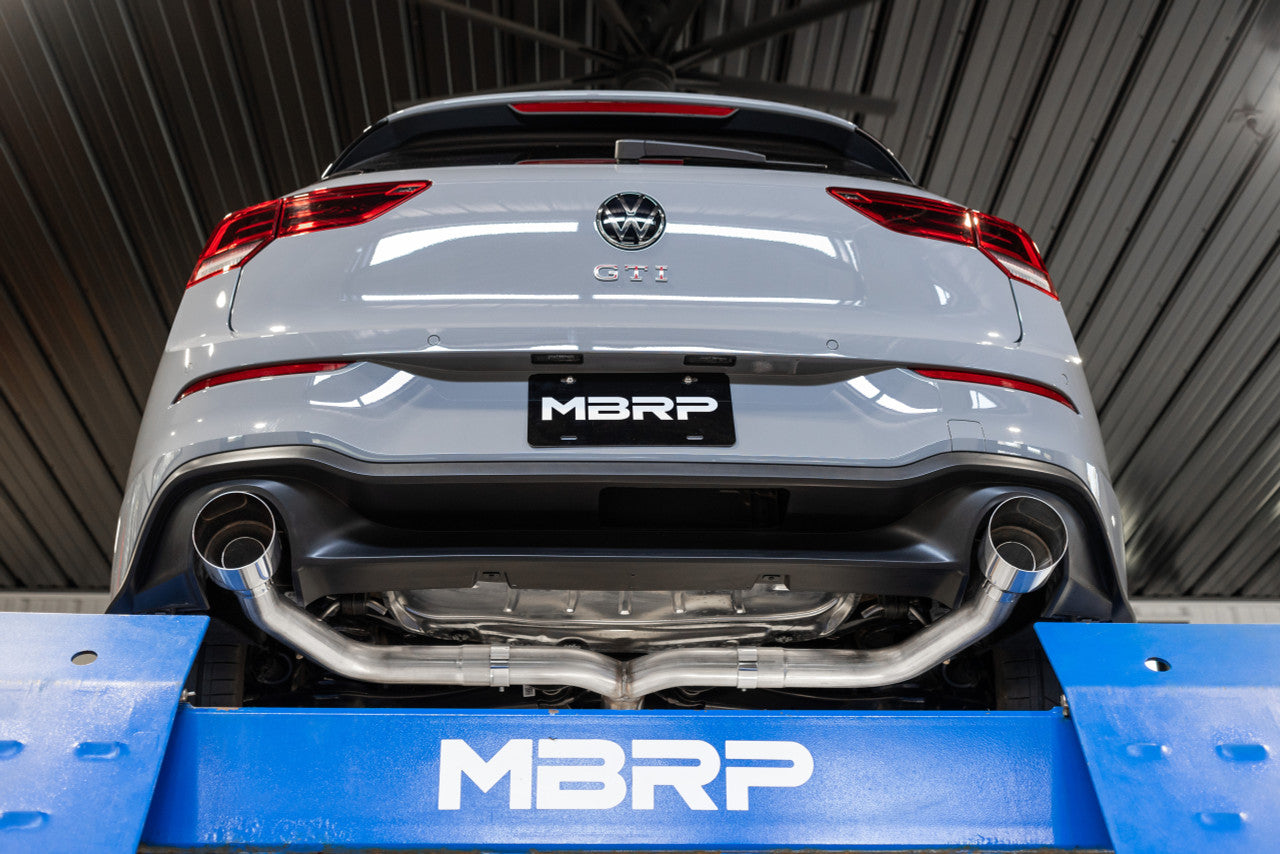 MBRP 3" Cat-Back, 2.5" Dual Split Rear, 2022+ Volkswagen Golf GTI MK8, T304 Stainless Steel MBRP