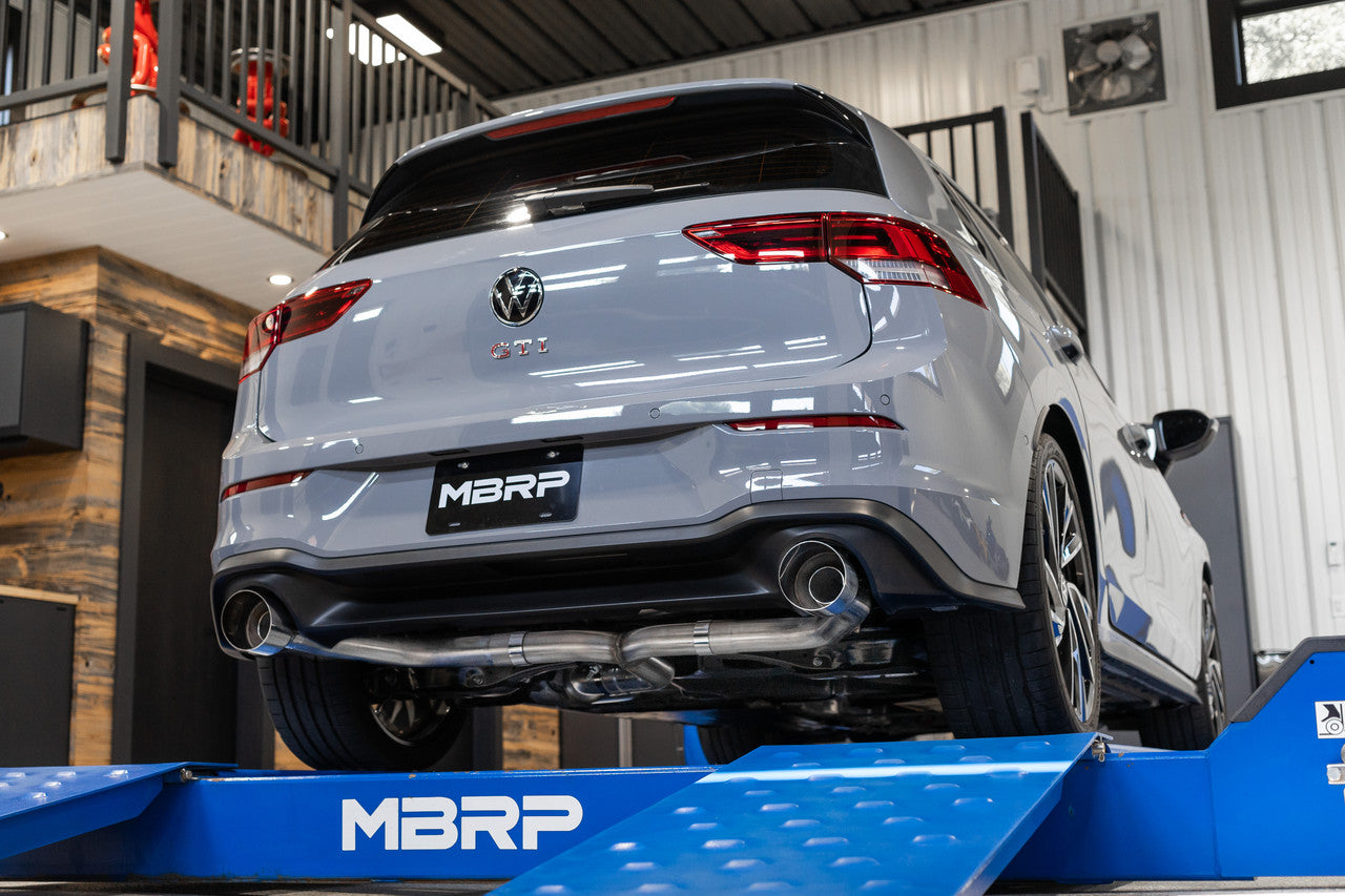 MBRP 3" Cat-Back, 2.5" Dual Split Rear, 2022+ Volkswagen Golf GTI MK8, T304 Stainless Steel MBRP