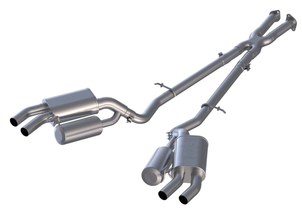 MBRP S4704AL 2.5-Inch Cat-Back Exhaust for 2018-2021 Kia Stinger GT, Street Profile, Quad Rear Exit, Aluminized Steel Construction.